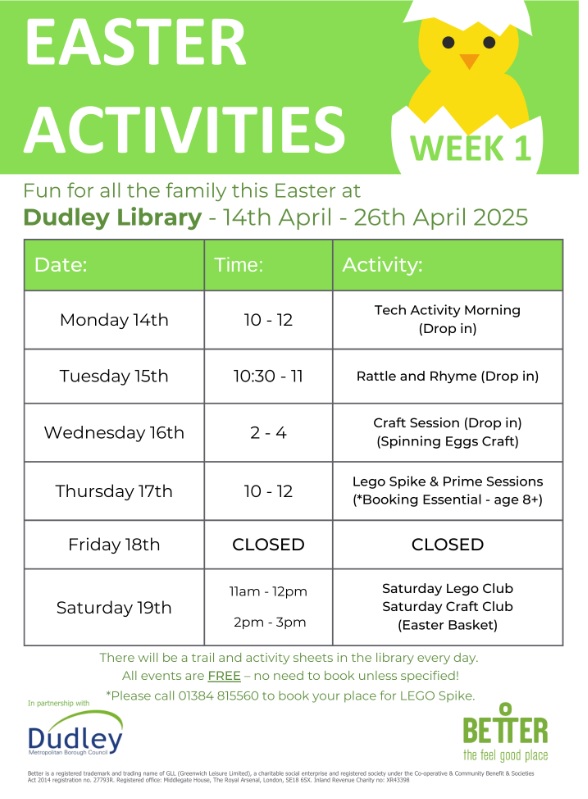 Dudley Library - Children's Easter Activities